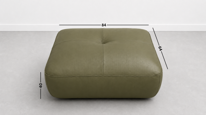 Taburet FELIX din piele naturală albă, 84 x 64 cm [2]