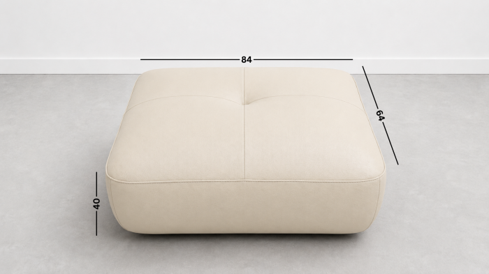 Taburet FELIX din piele naturală albă, 84 x 64 cm [2]
