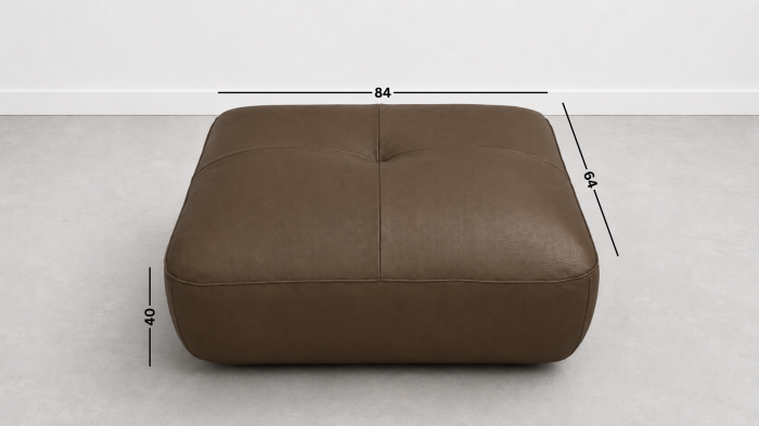 Taburet FELIX din piele naturală albă, 84 x 64 cm [2]