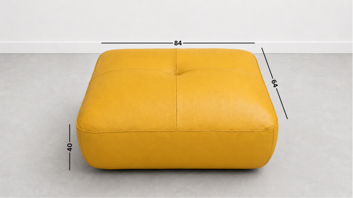 Taburet FELIX din piele naturală albă, 84 x 64 cm [2]