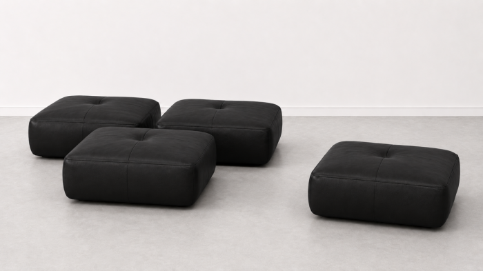 Taburet FELIX din piele naturală albă, 84 x 64 cm [3]