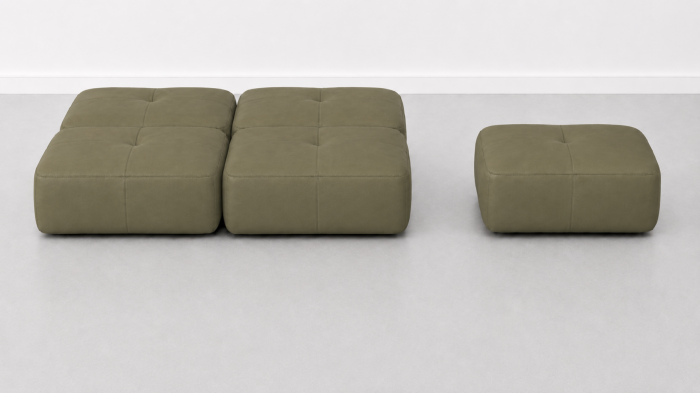 Taburet FELIX din piele naturală albă, 84 x 64 cm [4]