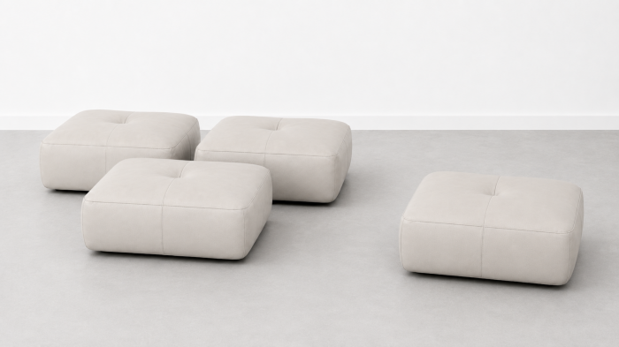 Taburet FELIX din piele naturală albă, 84 x 64 cm [3]