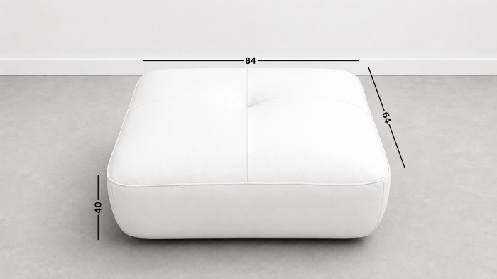 Taburet FELIX din piele naturală albă, 84 x 64 cm [2]