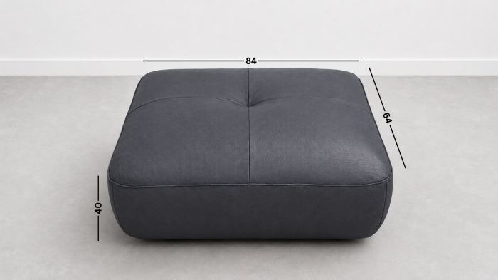 Taburet FELIX din piele naturală albă, 84 x 64 cm [2]