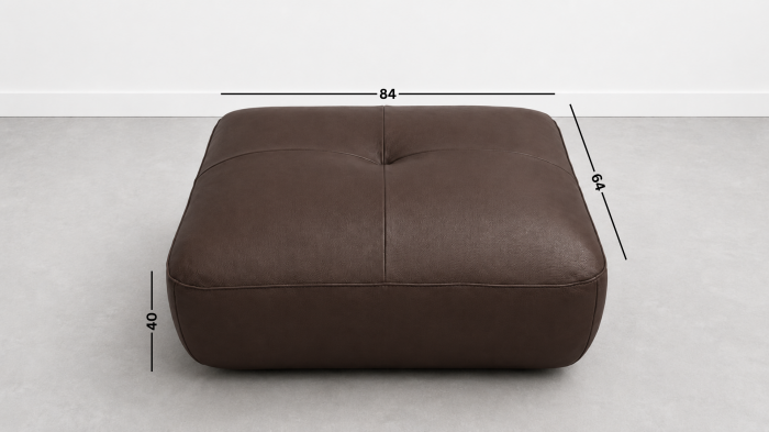 Taburet FELIX din piele naturală albă, 84 x 64 cm [2]