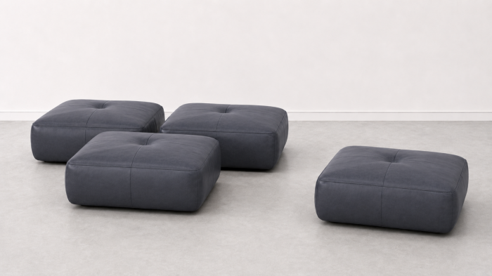 Taburet FELIX din piele naturală albă, 84 x 64 cm [3]