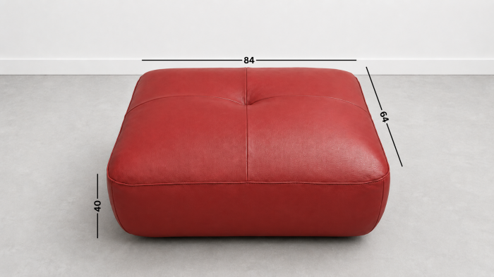Taburet FELIX din piele naturală albă, 84 x 64 cm [2]