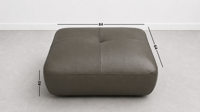 Taburet FELIX din piele naturală albă, 84 x 64 cm [2]