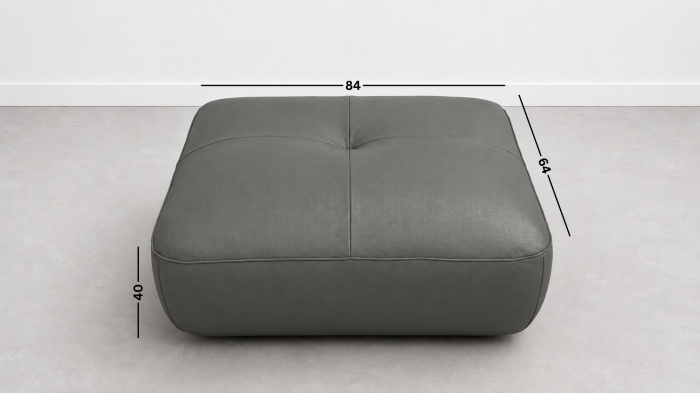 Taburet FELIX din piele naturală albă, 84 x 64 cm [2]