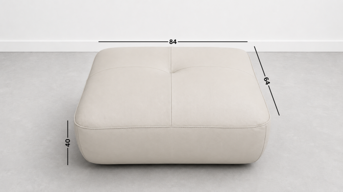Taburet FELIX din piele naturală albă, 84 x 64 cm [2]