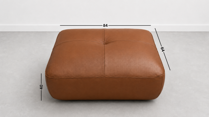 Taburet FELIX din piele naturală albă, 84 x 64 cm [2]