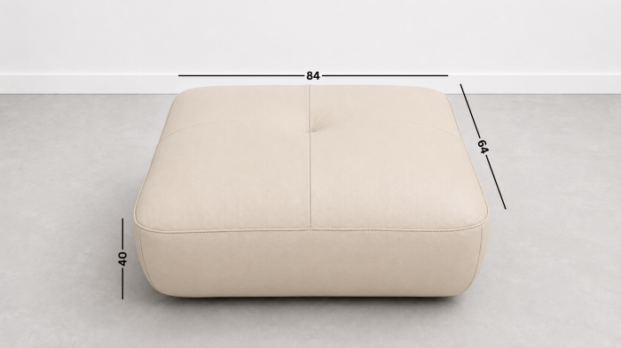 Taburet FELIX din piele naturală albă, 84 x 64 cm [2]