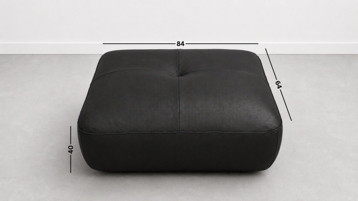 Taburet FELIX din piele naturală albă, 84 x 64 cm [2]