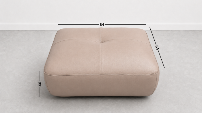 Taburet FELIX din piele naturală albă, 84 x 64 cm [2]