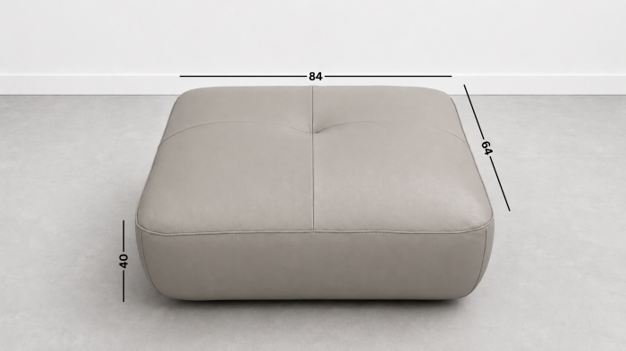 Taburet FELIX din piele naturală albă, 84 x 64 cm [2]