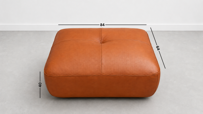 Taburet FELIX din piele naturală albă, 84 x 64 cm [2]