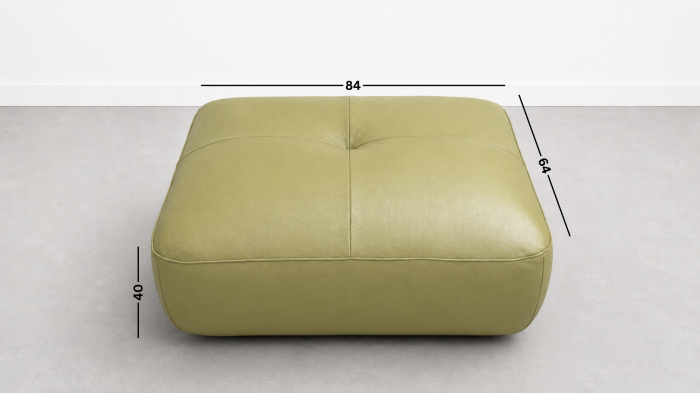 Taburet FELIX din piele naturală albă, 84 x 64 cm [2]