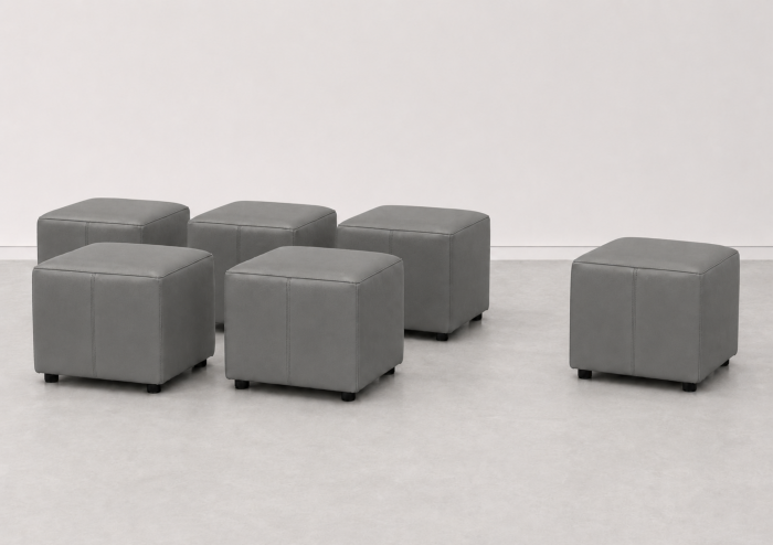 Taburet KUADRO 50 x 50 cm piele naturală italiană [4]
