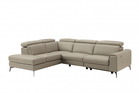 Coltar BALTIC, 3 locuri cu recliner electric dreapta si sezlong pe stanga, tetiere reglabile, port USB, Piele naturala Italiana, 291x221 cm [2]