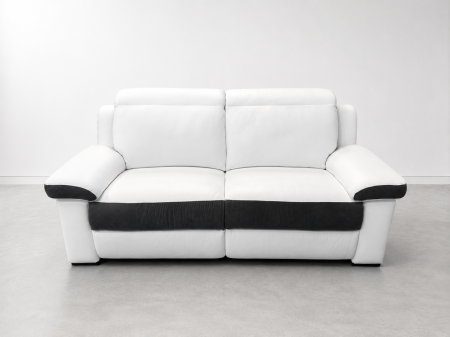 Canapele Relax - Canapea VENTADOR bicoloră din piele și stofă cu două reclinere electrice