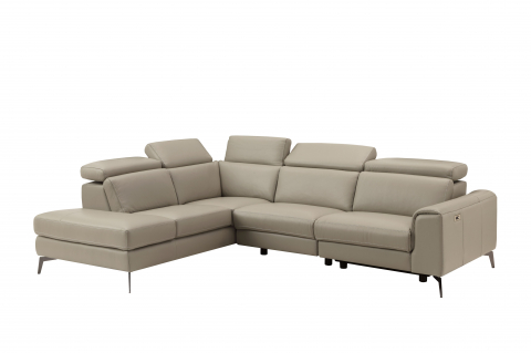 Coltar BALTIC, 3 locuri cu recliner electric dreapta si sezlong pe stanga, tetiere reglabile, port USB, Piele naturala Italiana, 291x221 cm [1]