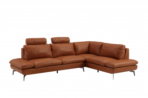 AUSTIN sarokkanapé, 3 személyes, innovatív karfákkal és 2 állítható fejtámlával, balos kivitel, olasz valódi bőr, 292x210 cm [1]