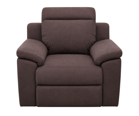 Canapele Stofa - Fotoliu VENTADOR din stofă maro cu recliner electric și tetieră reglabilă