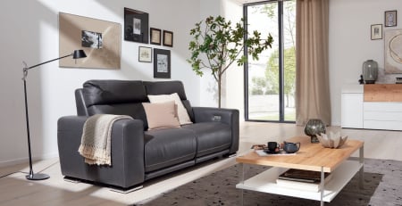 Relax kanapék - Canapea ALEXIA, 3-locuri cu 2-reclinere electrice, piele