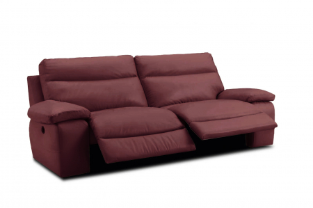 Canapea CASANOVA, 3 locuri cu 2 reclinere electrice, Piele naturala Italiana, 220x94 cm [0]