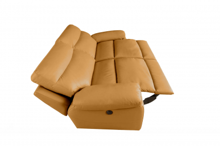 Canapea CASANOVA, 3 locuri cu 2 reclinere electrice, Piele naturala Italiana, 220x94 cm [5]