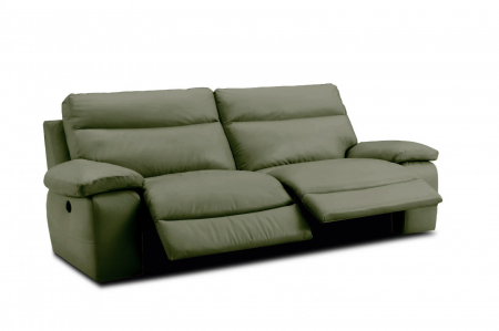 Canapea CASANOVA, 3 locuri cu 2 reclinere electrice, Piele naturala Italiana, 220x94 cm [0]