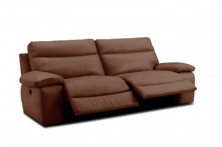 Canapea CASANOVA, 3 locuri cu 2 reclinere electrice, Piele naturala Italiana, 220x94 cm [0]