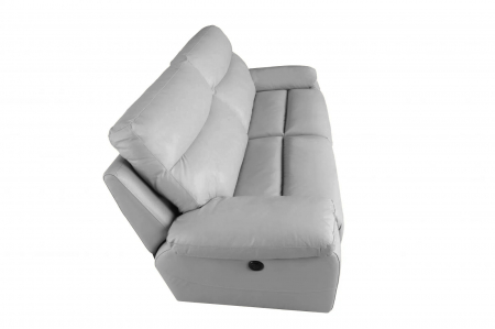 Canapea CASANOVA, 3 locuri cu 2 reclinere electrice, Piele naturala Italiana, 220x94 cm [6]