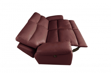 Canapea CASANOVA, 3 locuri cu 2 reclinere electrice, Piele naturala Italiana, 220x94 cm [5]