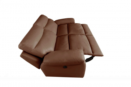 Canapea CASANOVA, 3 locuri cu 2 reclinere electrice, Piele naturala Italiana, 220x94 cm [5]