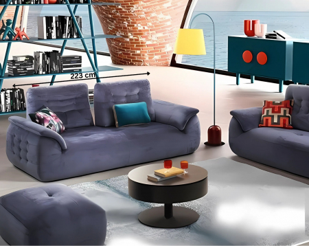 Canapea FELIX, 3 locuri cu spatare mobile, stofa, 223x106/117 cm [1]