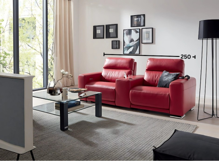 Canapea Home Cinema ALEXIA, 2-locuri cu 2-reclinere electrice, piele [1]