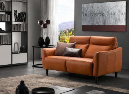 Кожени дивани - Canapea MANERA, 3-locuri cu 2-reclinere electrice, piele