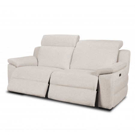 Relax kanapék - Canapea VENTADOR, 3-locuri, 2-reclinere electrice, stofa bicolora, 196x100 cm