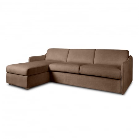 Szövetkanapék - Coltar ARIANNA extensibil, element tip pat matrimonial si element sezlong interschimbabil cu lada de depozitare, Stofa, 259x201 cm