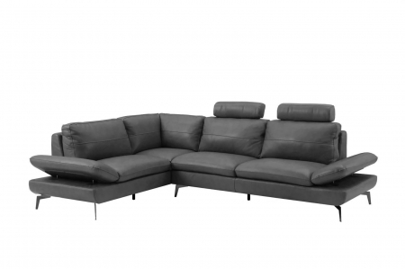 Coltar AUSTIN, 3 locuri cu brate inovative si 2 tetiere mobile, lung pe dreapta, Piele naturala Italiana, 292x210 cm [0]