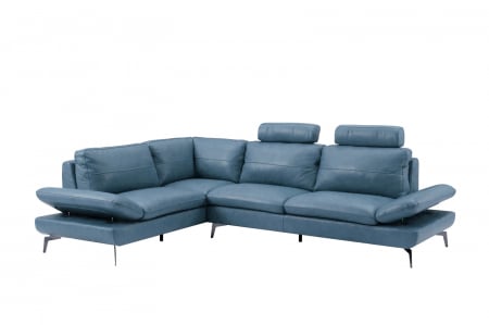 Coltar AUSTIN, 3 locuri cu brate inovative si 2 tetiere mobile, lung pe dreapta, Piele naturala Italiana, 292x210 cm [0]