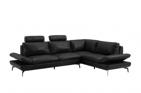 Moduláris kanapék - AUSTIN sarokkanapé, 3 személyes, innovatív karfákkal és 2 állítható fejtámlával, balos kivitel, olasz valódi bőr, 292x210 cm