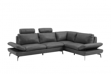 AUSTIN sarokkanapé, 3 személyes, innovatív karfákkal és 2 állítható fejtámlával, balos kivitel, olasz valódi bőr, 292x210 cm [0]