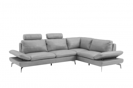AUSTIN sarokkanapé, 3 személyes, innovatív karfákkal és 2 állítható fejtámlával, balos kivitel, olasz valódi bőr, 292x210 cm [0]