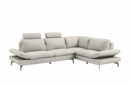 AUSTIN sarokkanapé, 3 személyes, innovatív karfákkal és 2 állítható fejtámlával, balos kivitel, olasz valódi bőr, 292x210 cm [0]