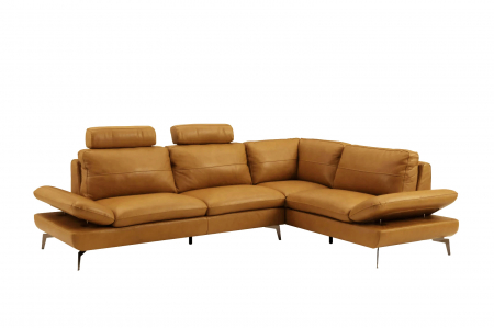 AUSTIN sarokkanapé, 3 személyes, innovatív karfákkal és 2 állítható fejtámlával, balos kivitel, olasz valódi bőr, 292x210 cm [0]