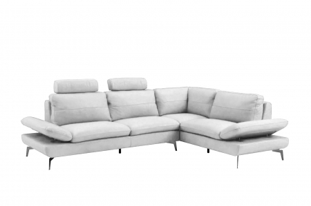AUSTIN sarokkanapé, 3 személyes, innovatív karfákkal és 2 állítható fejtámlával, balos kivitel, olasz valódi bőr, 292x210 cm [0]