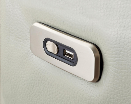 Colțar BALTIC, 3 locuri, cu 2 reclinere electrice și șezlong pe dreapta, tetiere reglabile și port USB, 287/171 cm, stofă [2]